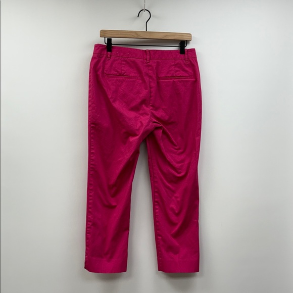 Ann Taylor Twill Mid-Rise Straight Tapered Trouser Pant Minimalist Pink 6 - Picture 5 of 8